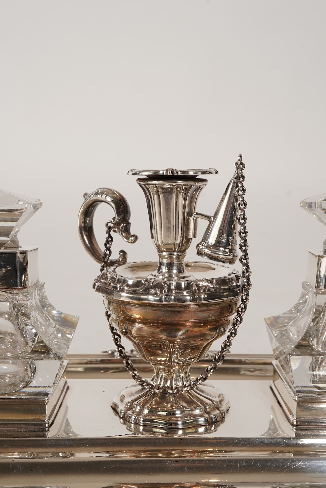 A William IV silver ink stand, by Henry Wilkinson & Co Ltd